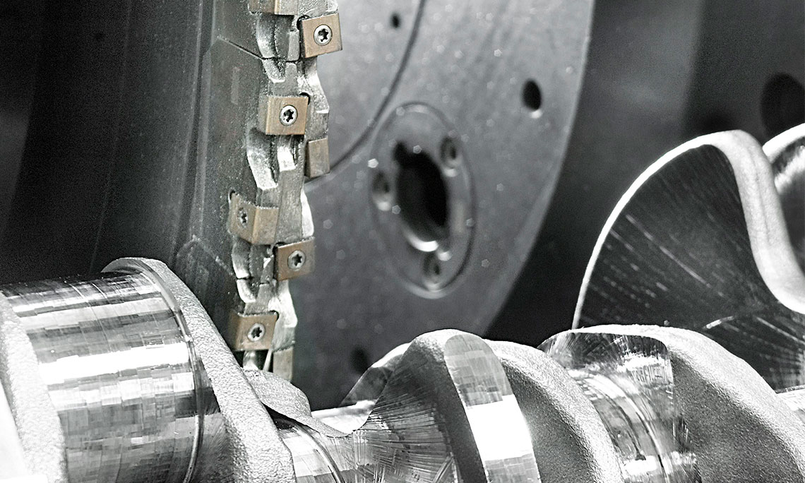 Kurbelwellen-Produktionssysteme RFK: Außenfräsen von Großkurbel- und Exzenterwellen