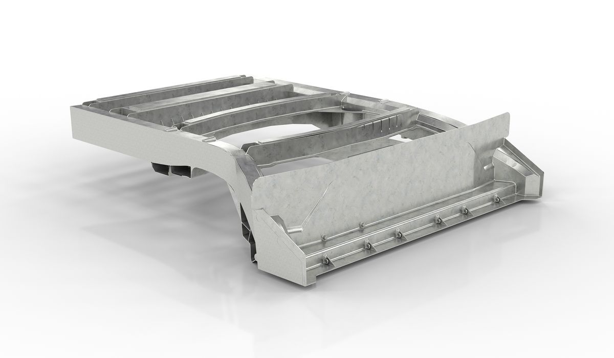 Parallele Bearbeitung von Giga Casting Bauteilen. Parallele Bearbeitung von Giga Casting Bauteilen.