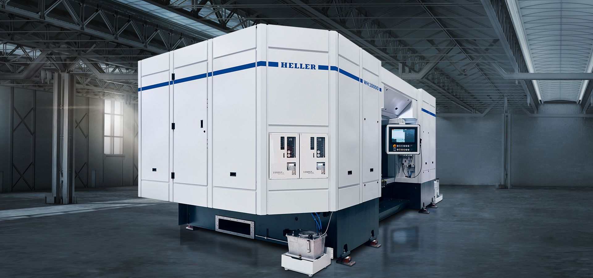 Die HELLER Big Casting Maschine WH 10000 ist horizontales 5-Achs Bearbeitungszentrum für die Aluminium-Großgussbearbeitung.