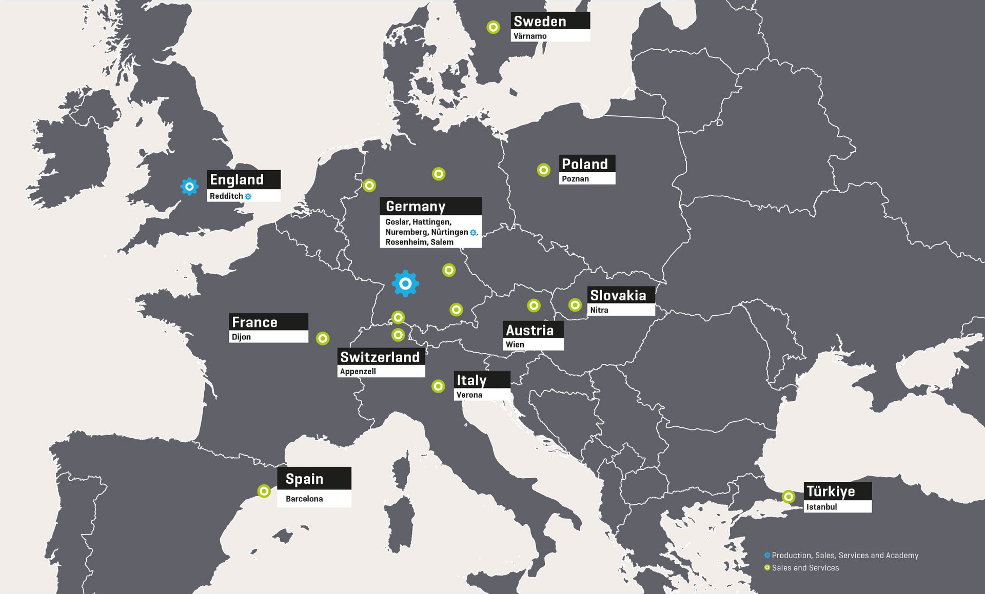 HELLER Service bases Europe